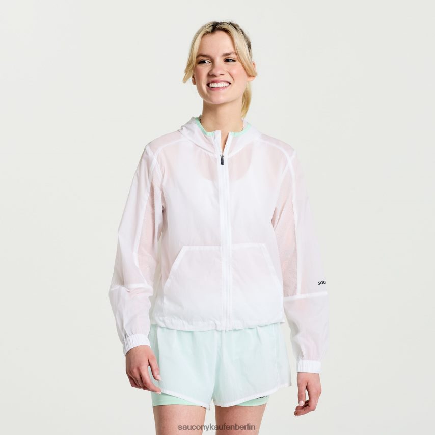 Saucony Elevate Packaway-Jacke Frauen Weiß P4B2Z0714