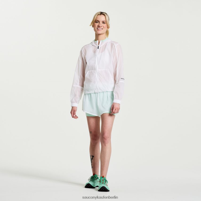 Saucony Elevate Packaway-Jacke Frauen Weiß P4B2Z0714
