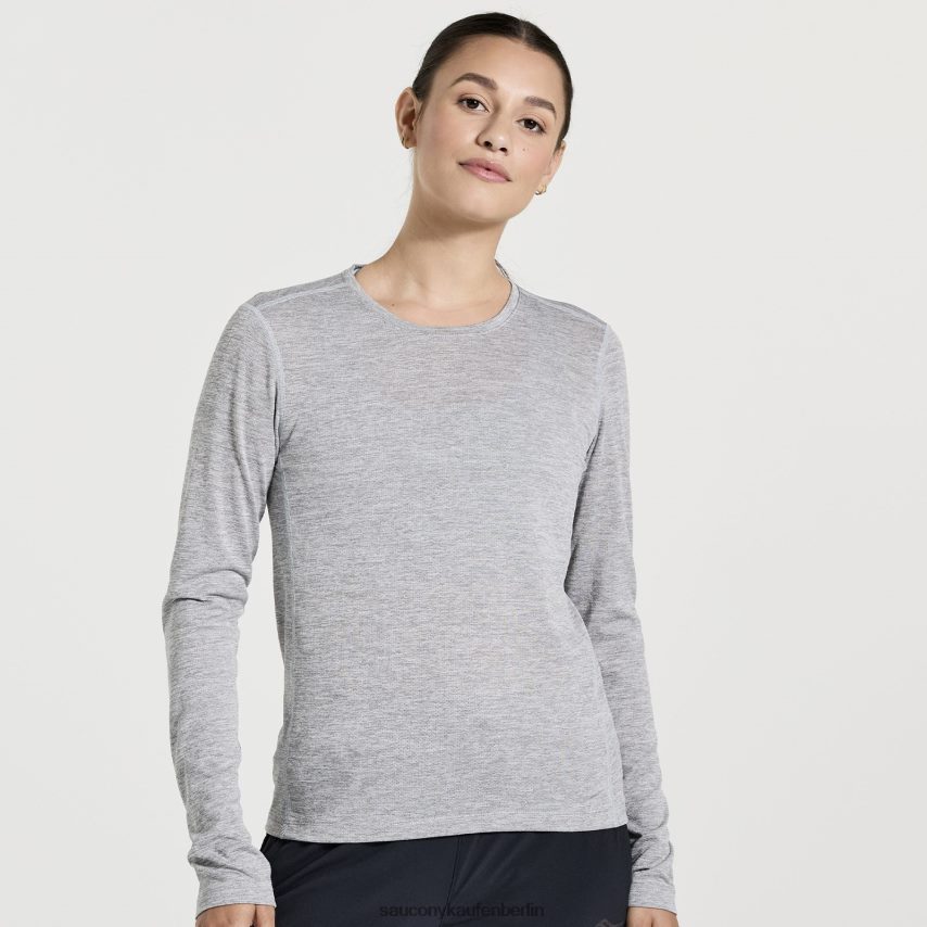 Saucony Stoppuhr Langarm Frauen hellgraues Heidekraut P4B2Z0744