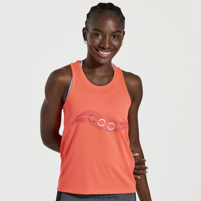 Saucony Stoppuhr-Unterhemd Frauen Visirierte Grafik P4B2Z0723