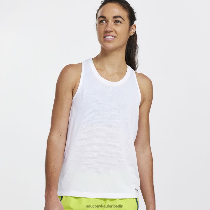 Saucony Stoppuhr-Unterhemd Frauen Weiß P4B2Z0724