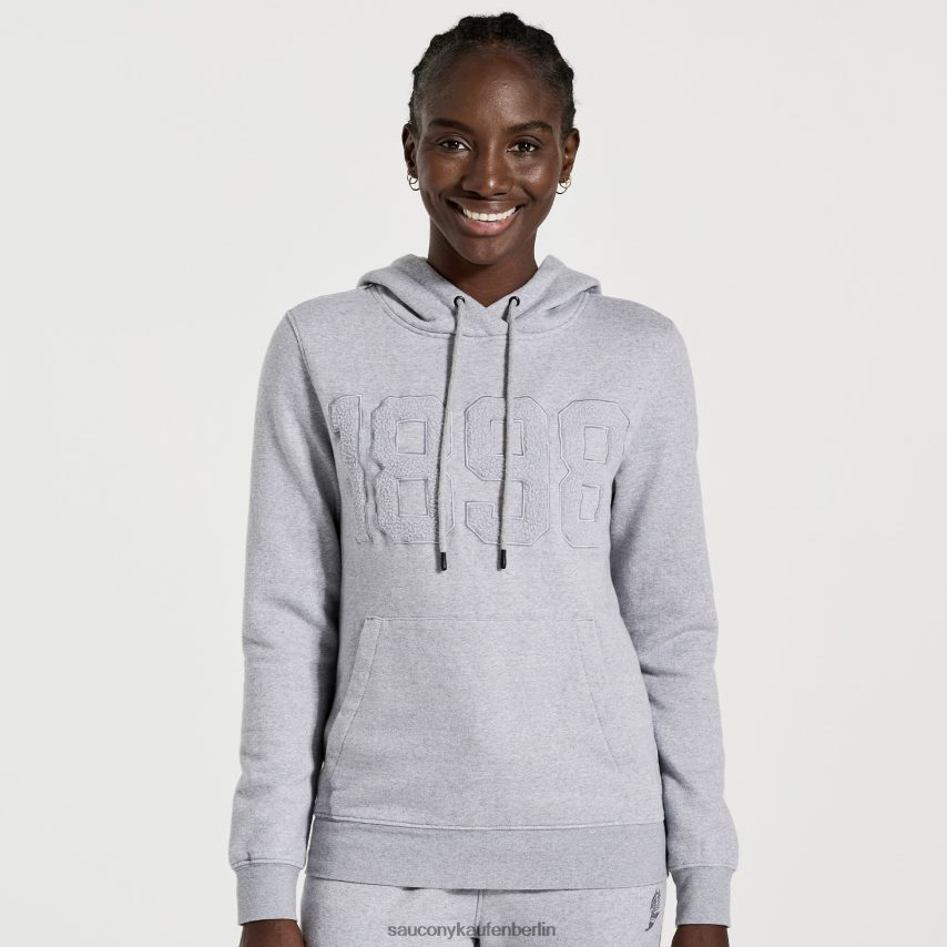 Saucony ausgeruhter Kapuzenpullover Frauen hellgraues Heidekraut P4B2Z0797