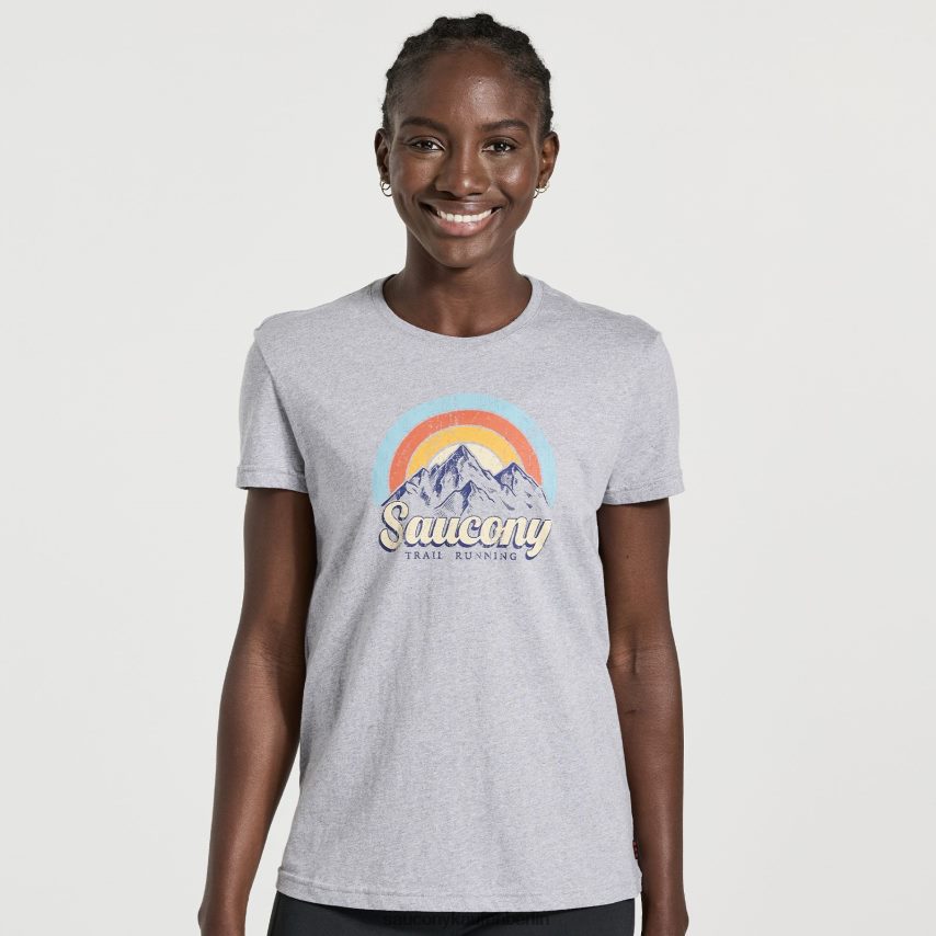 Saucony ausgeruhtes T-Shirt Frauen hellgraues Heidekraut P4B2Z0787