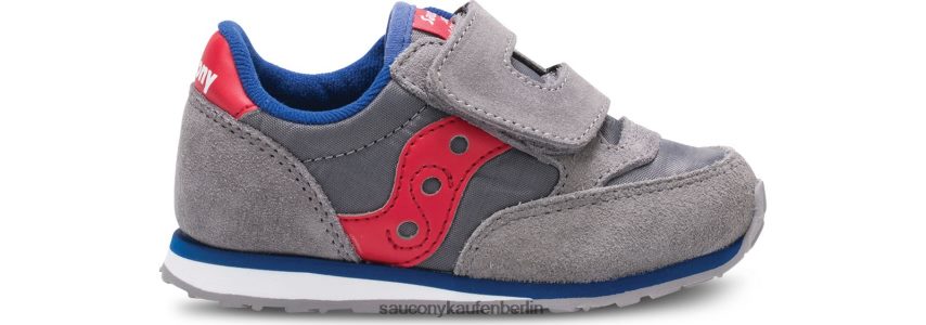 Saucony Baby-Jazz-Sneaker mit Klettverschluss Kinder grau/rot P4B2Z0993
