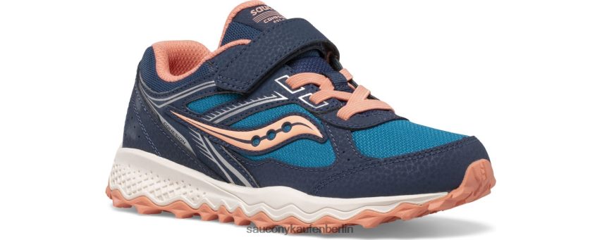 Saucony Cohesion TR14 A/C Sneaker Kinder Marine/Blaugrün/Koralle P4B2Z0974