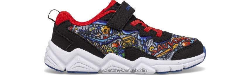 Saucony Flash 3.0 A/C-Sneaker Kinder Schwarz/Rot/Graffiti P4B2Z0977