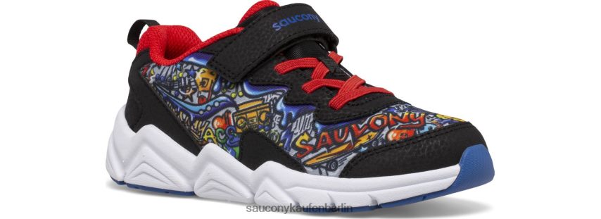 Saucony Flash 3.0 A/C-Sneaker Kinder Schwarz/Rot/Graffiti P4B2Z0977