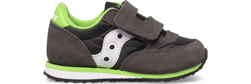 Saucony Jazz-Sneaker mit Klettverschluss Kinder grau/schwarz/grün P4B2Z0948