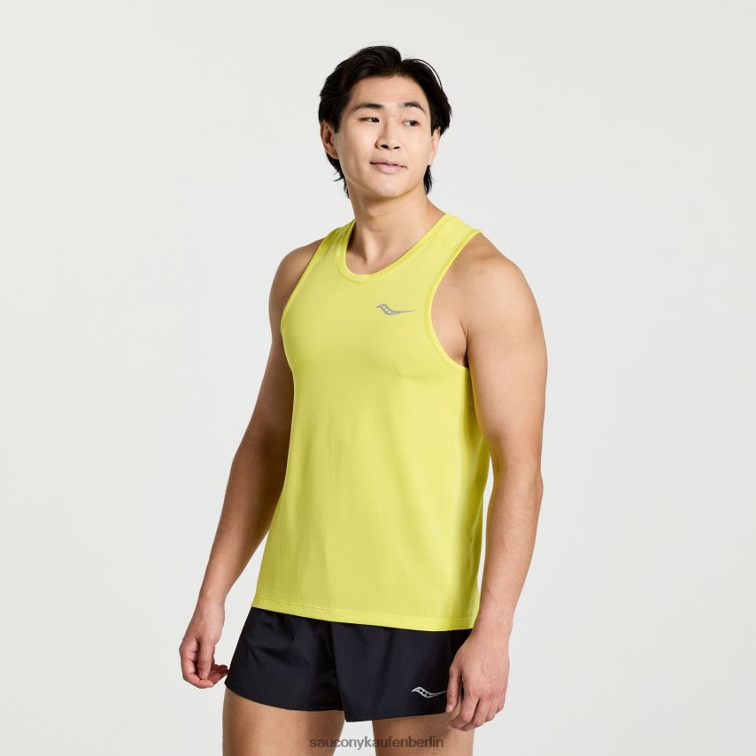 Saucony Stoppuhr-Unterhemd Männer Zitrone P4B2Z0304