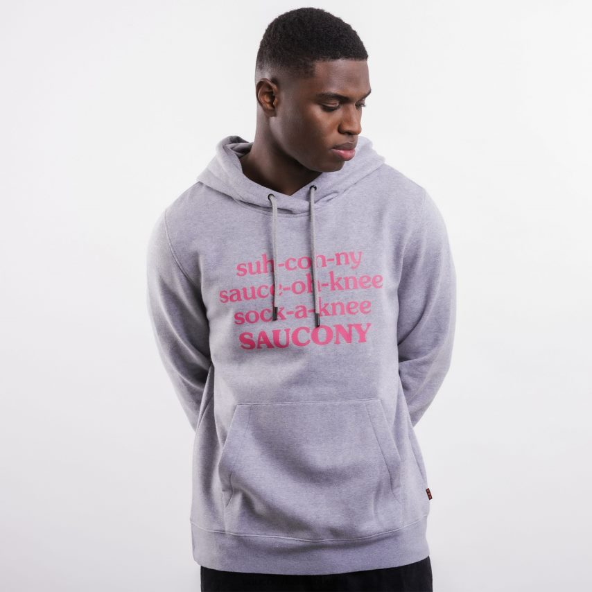 Saucony X Frank Cooke Rested Kapuzenpullover Männer hellgraues Heidekraut P4B2Z0360