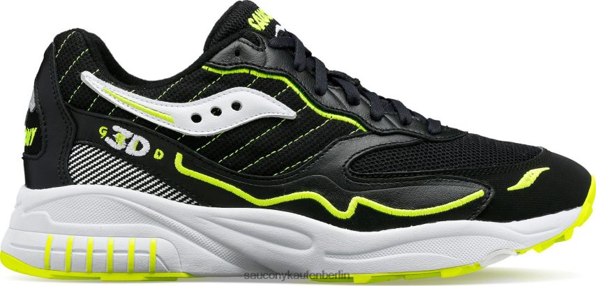 Saucony 3D-Gitter-Hurrikan Männer Schwarz-Weiss P4B2Z0197