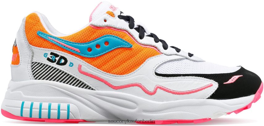 Saucony 3D-Gitter-Hurrikan Männer weiß/orange P4B2Z0200